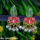 Mahavir Gold Plated Meenakari And Pearl Designer Dangler Earrings