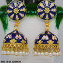 Mahavir Gold Plated Meenakari And Pearl Designer Jhumki Earrings