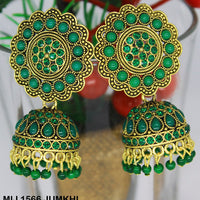 Mahavir Gold Plated Pota And Austrian Stone Designer Jhumki Earrings