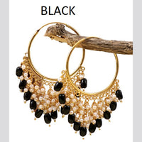 Mahavir Gold Plated Beads Dangler Earrings