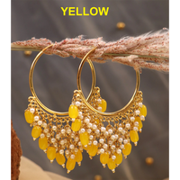 Mahavir Gold Plated Beads Dangler Earrings