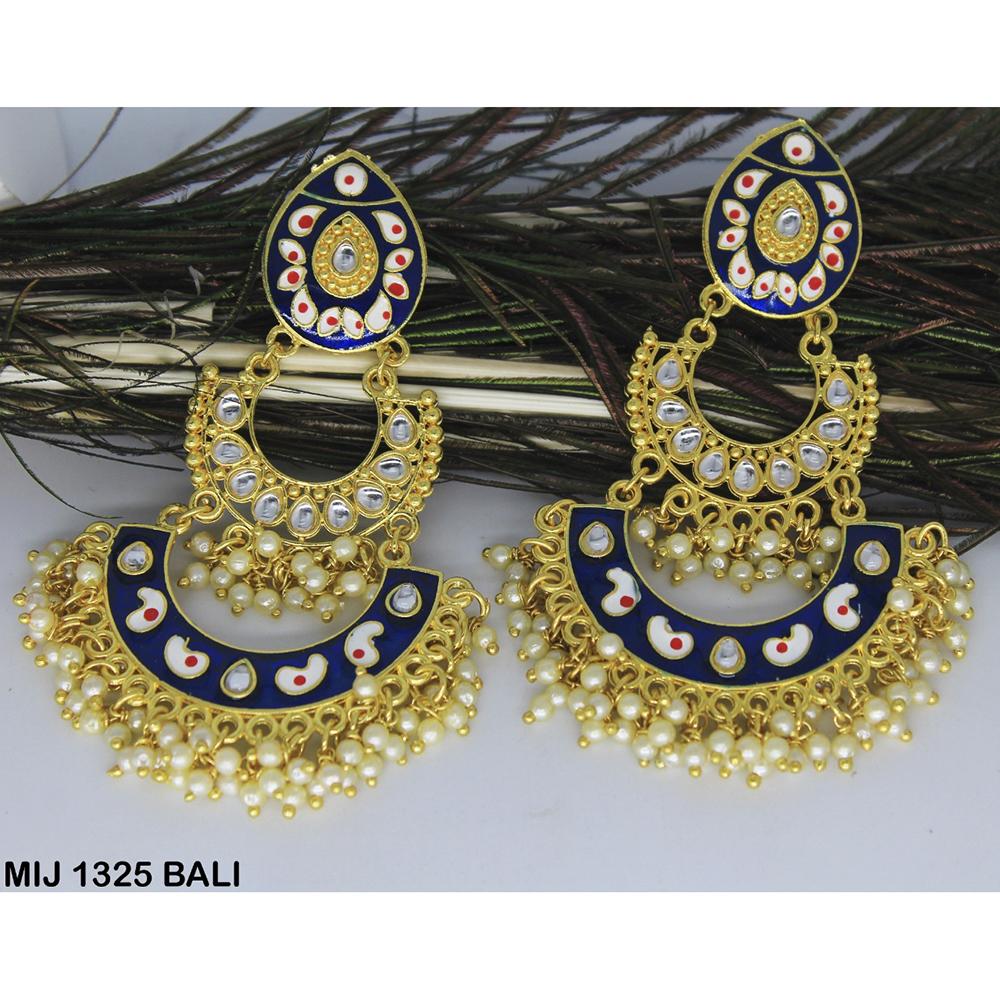 Mahavir Gold Plated Designer Dangler Earrings - MIJ 1325 BALI