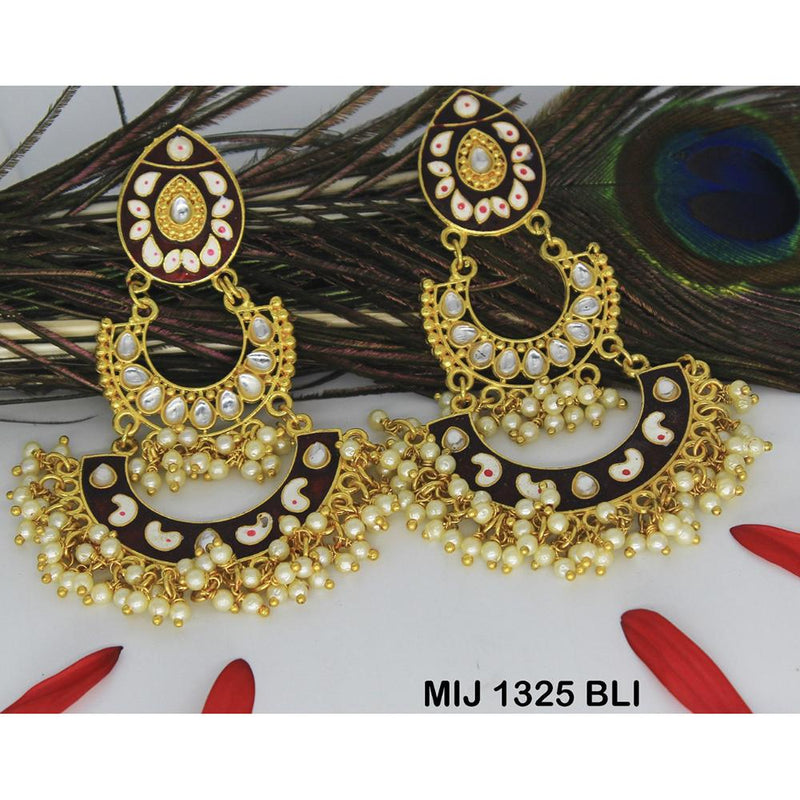Mahavir Gold Plated Designer Dangler Earrings - MIJ 1325 BALI