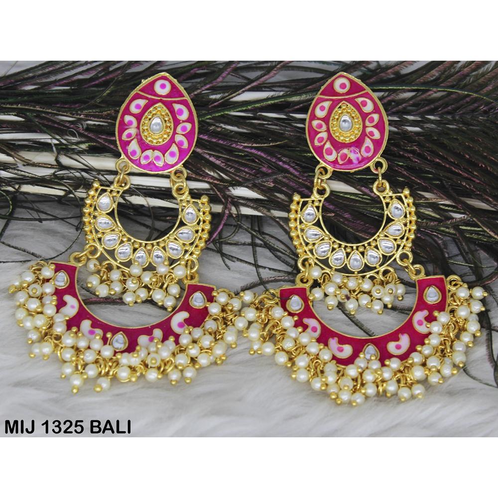 Mahavir Gold Plated Designer Dangler Earrings - MIJ 1325 BALI