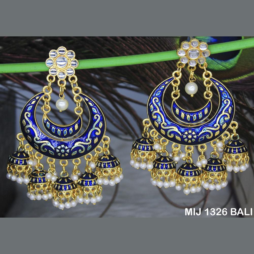 Mahavir Gold Plated Designer Dangler Earrings - MIJ 1326 BALI