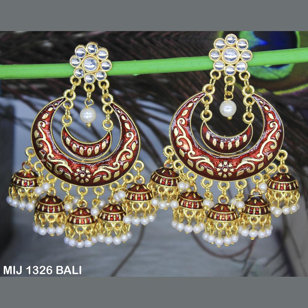 Mahavir Gold Plated Designer Dangler Earrings - MIJ 1326 BALI