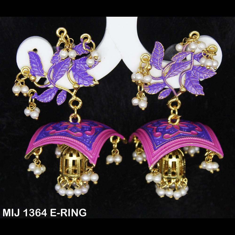Mahavir Gold Plated Designer Dangler Earrings - MIJ 1364 E-RING