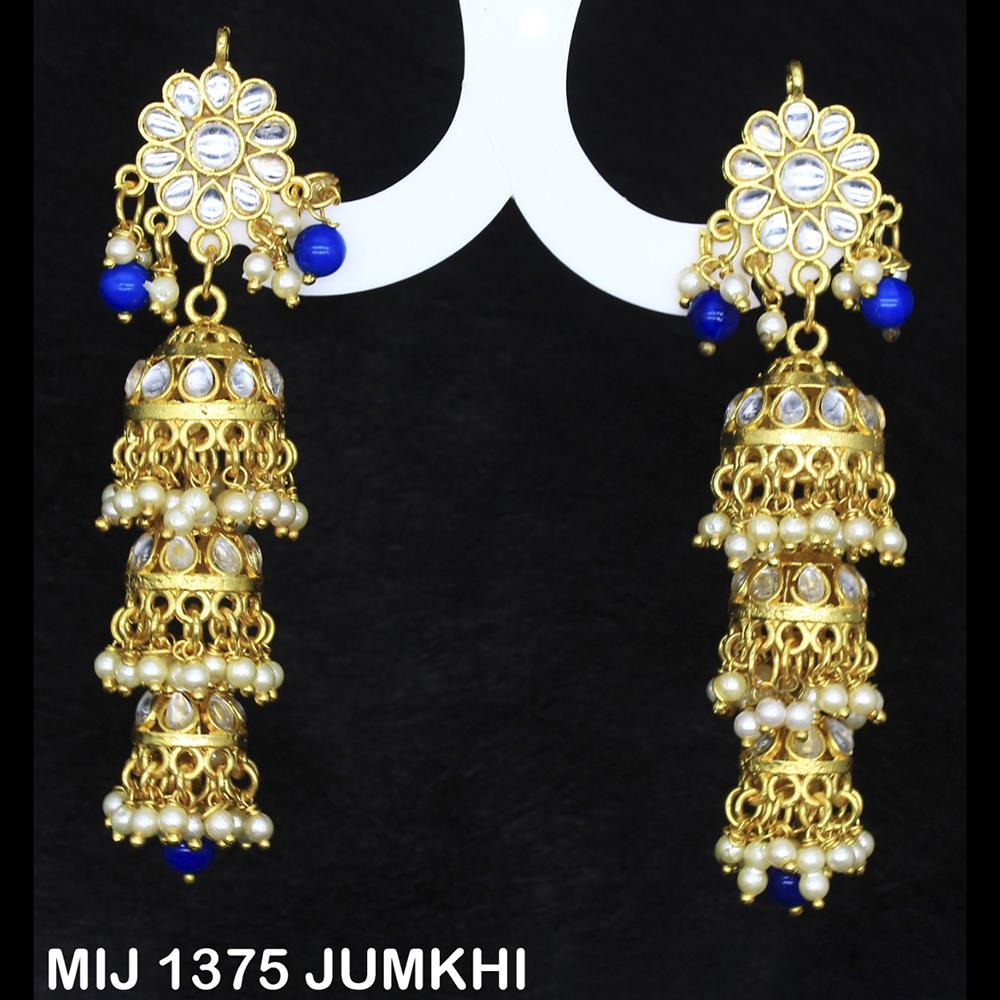 Mahavir Gold Plated Designer Jhumki Earrings - MIJ 1375 JUMKHI