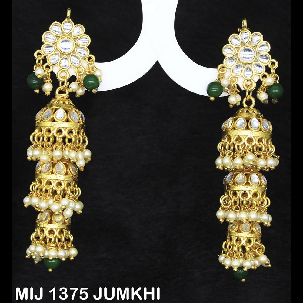 Mahavir Gold Plated Designer Jhumki Earrings - MIJ 1375 JUMKHI
