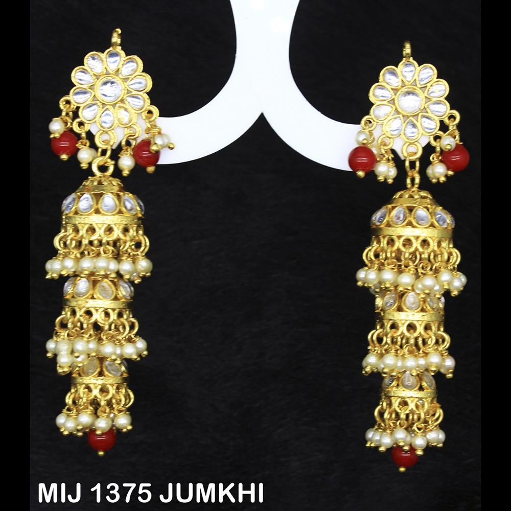 Mahavir Gold Plated Designer Jhumki Earrings - MIJ 1375 JUMKHI