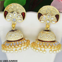 Mahavir Gold Plated Meenakari And Kundan Designer Jhumki Earrings - MIJ 1383 Jumkhi