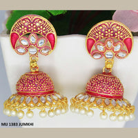 Mahavir Gold Plated Meenakari And Kundan Designer Jhumki Earrings - MIJ 1383 Jumkhi