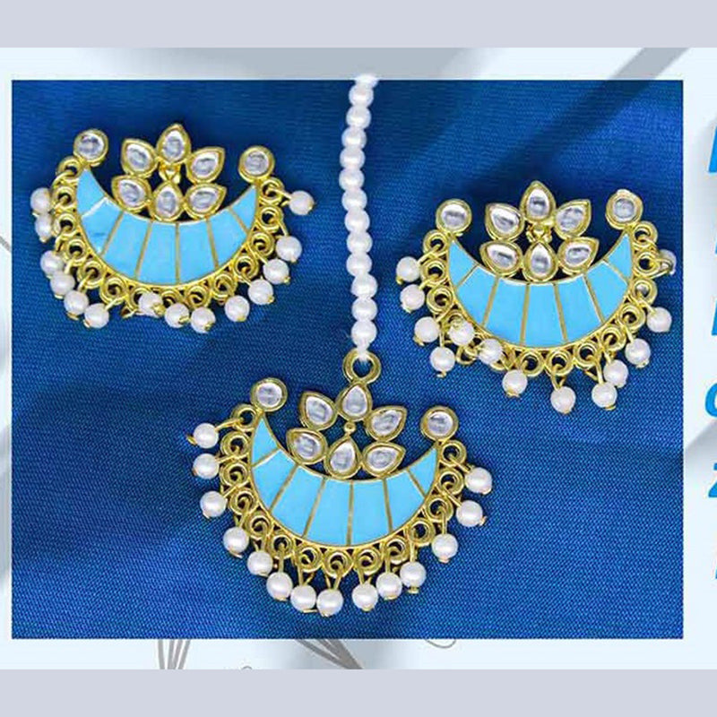 Mahavir Gold Plated Kundan & Meenakari Earrings