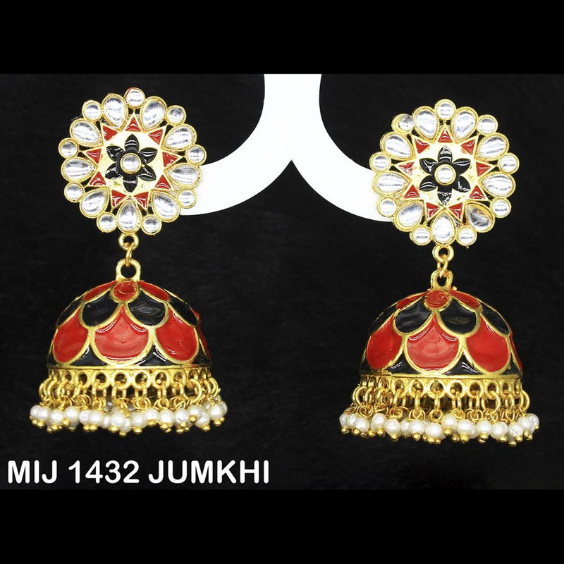 Mahavir Gold Plated Designer Jhumki Earrings - MIJ 1432 JUMKHI