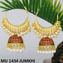 Mahavir Gold Plated Meenakari And Pearl Designer Jhumki Earrings - MIJ 1434 Jumkhi