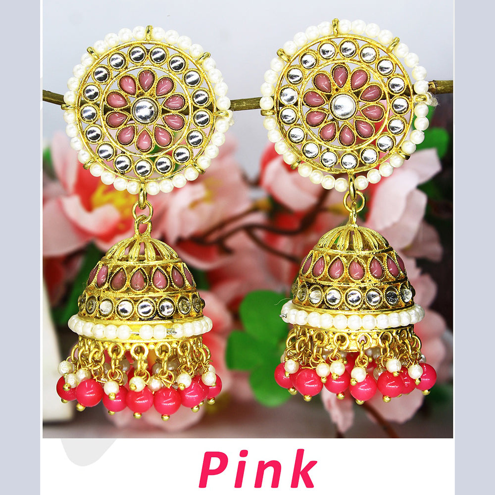 Mahavir Gold Plated Jhumki Earrings