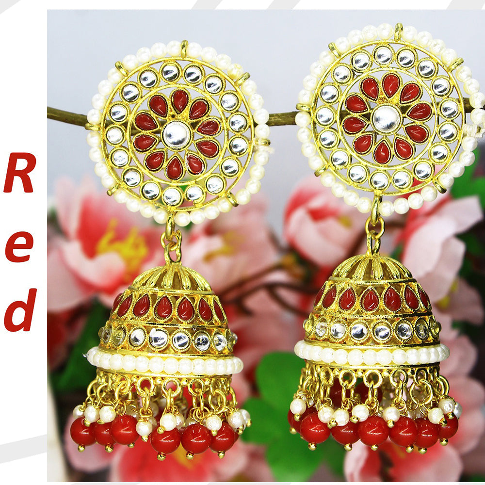 Mahavir Gold Plated Jhumki Earrings