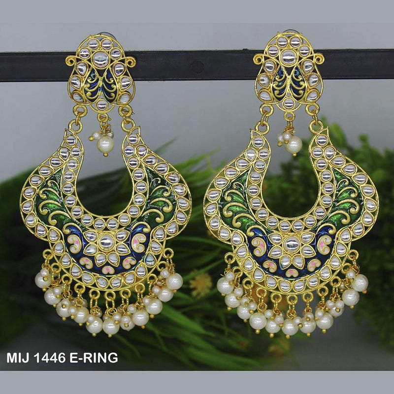 Mahavir Gold Plated Designer Dangler Earrings - MIJ 1446 E-RING