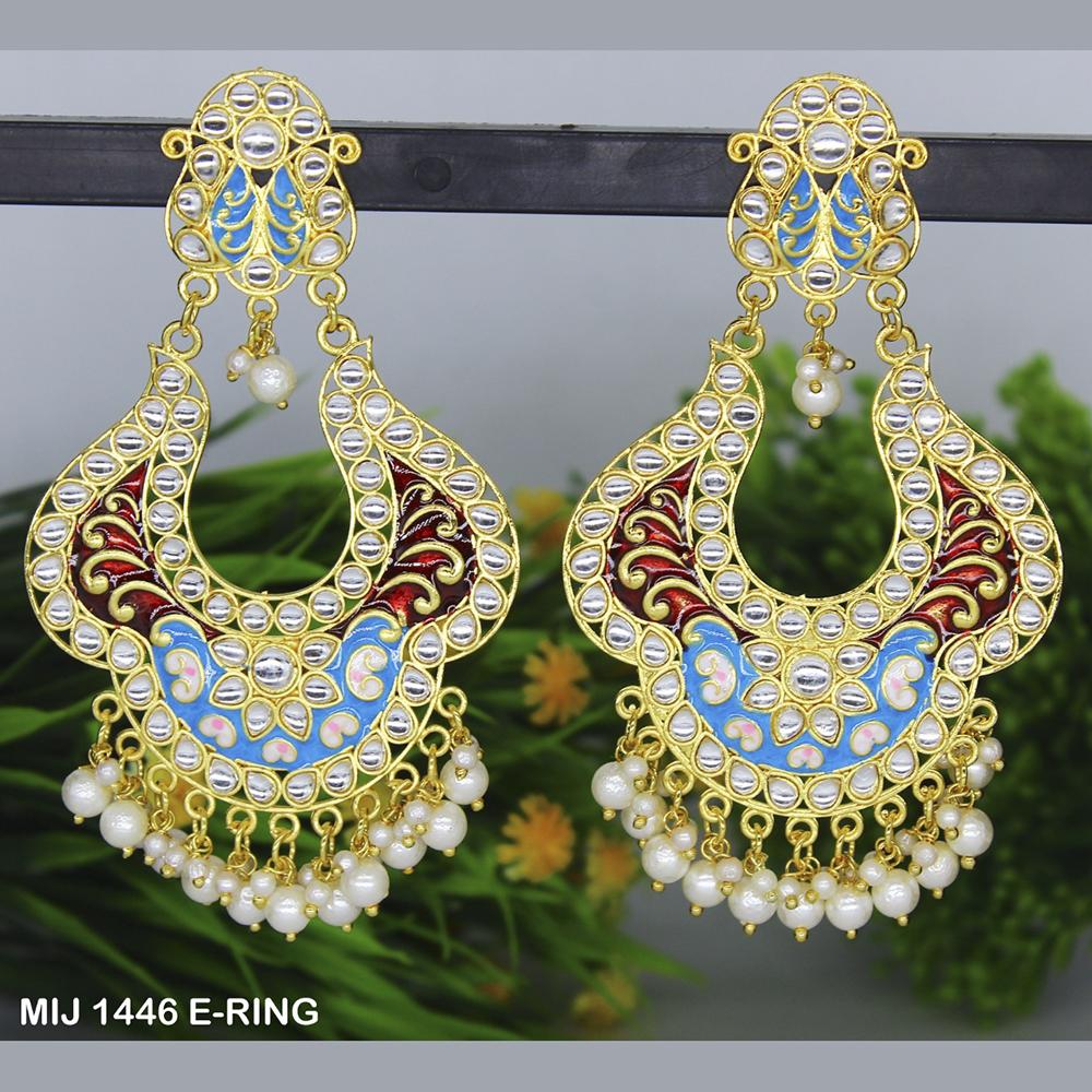 Mahavir Gold Plated Designer Dangler Earrings - MIJ 1446 E-RING
