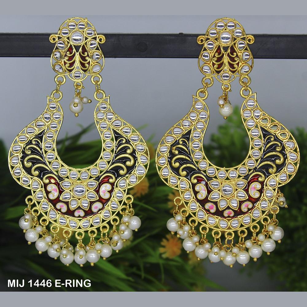 Mahavir Gold Plated Designer Dangler Earrings - MIJ 1446 E-RING