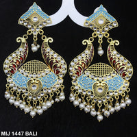 Mahavir Gold Plated Designer Dangler Earrings - MIJ 1447 BALI