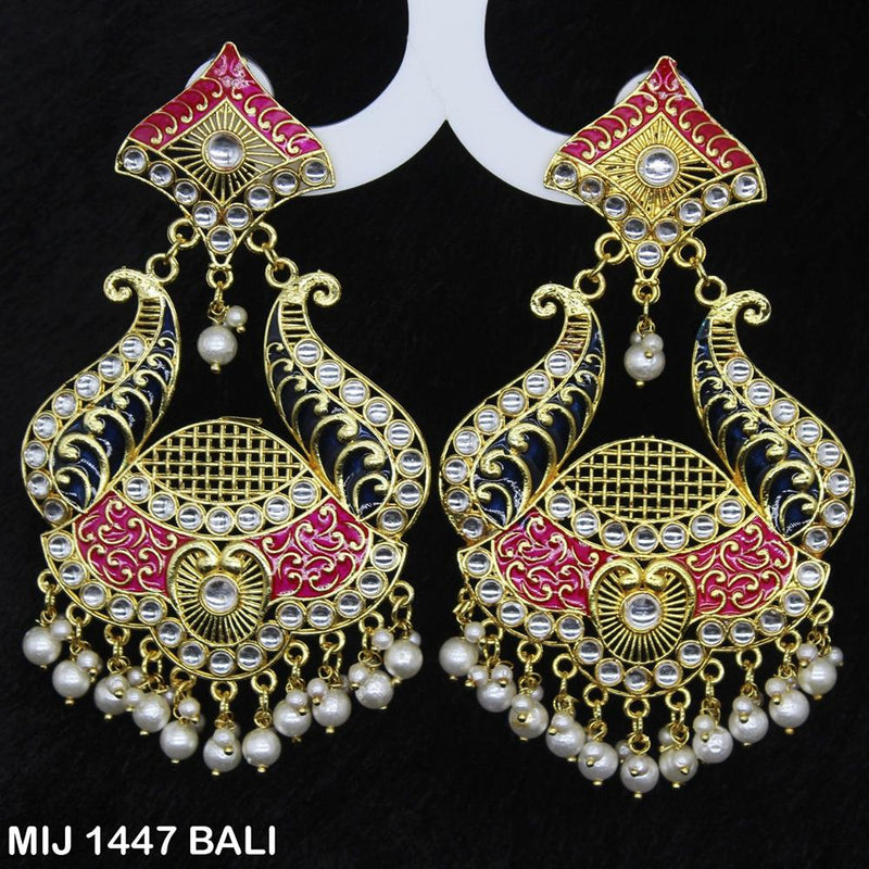 Mahavir Gold Plated Designer Dangler Earrings - MIJ 1447 BALI