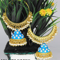 Mahavir Gold Plated Meenakari And Pearl Designer Jhumki Earrings - MIJ 1456 Jumkhi