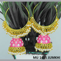 Mahavir Gold Plated Meenakari And Pearl Designer Jhumki Earrings - MIJ 1456 Jumkhi