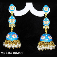 Mahavir Gold Plated Meenakari And Kundan Designer Jhumki Earrings - MIJ 1462 Jumkhi