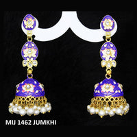 Mahavir Gold Plated Meenakari And Kundan Designer Jhumki Earrings - MIJ 1462 Jumkhi