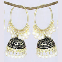 Mahavir Gold Plated Meenakari Jhumki Earrings