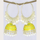 Mahavir Gold Plated Meenakari Jhumki Earrings