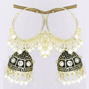 Mahavir Gold Plated Meenakari Jhumki Earrings