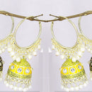 Mahavir Gold Plated Meenakari Jhumki Earrings