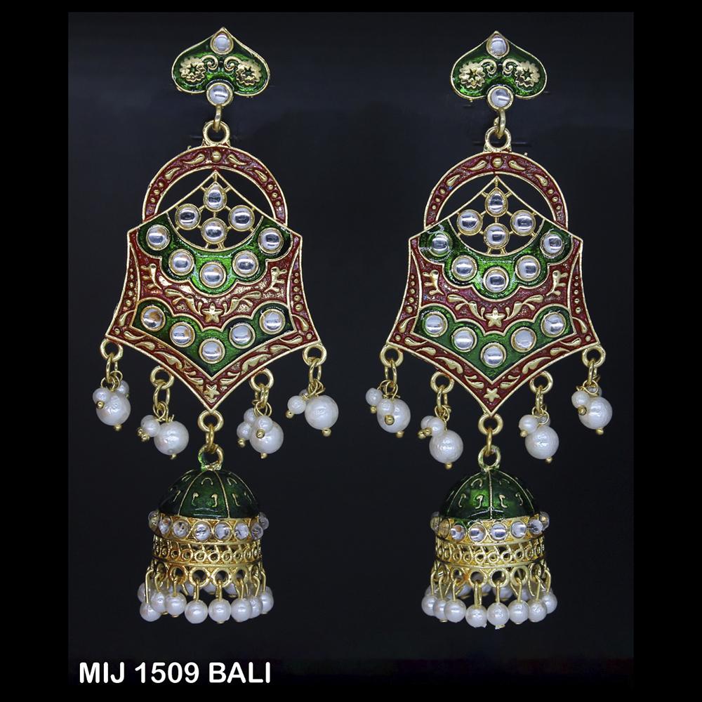 Mahavir Gold Plated Designer Dangler Earrings - MIJ 1509 BALI