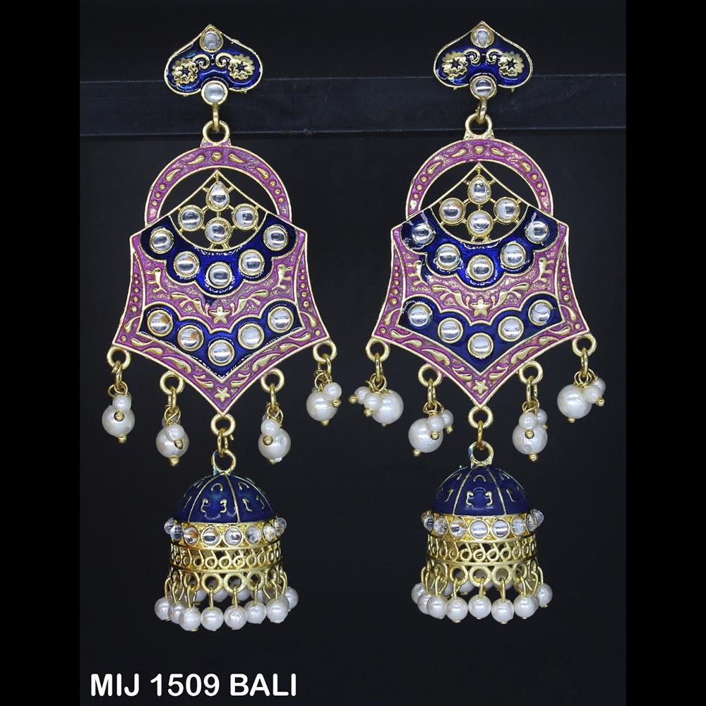 Mahavir Gold Plated Designer Dangler Earrings - MIJ 1509 BALI