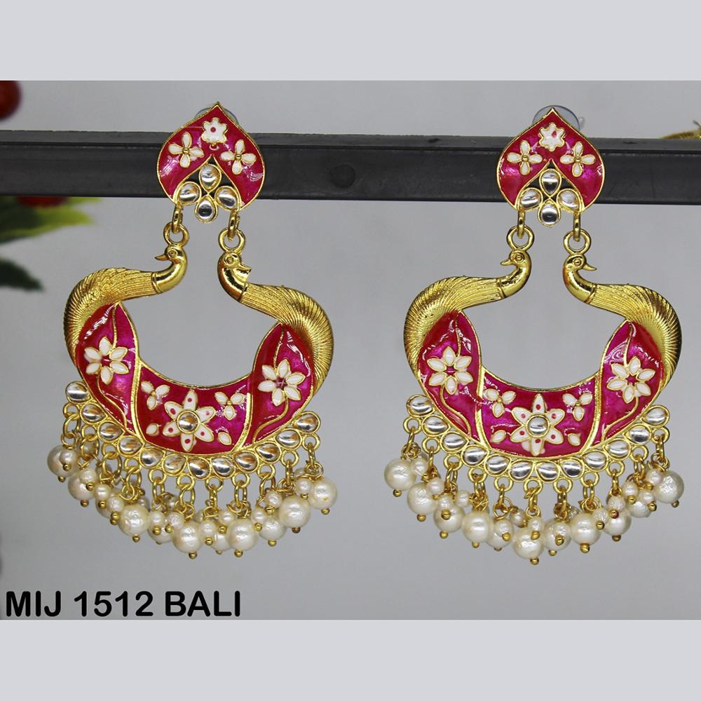 Mahavir Gold Plated Designer Dangler Earrings - MIJ 1512 BALI
