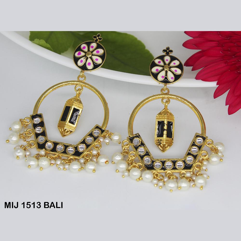 Mahavir Gold Plated Designer Dangler Earrings - MIJ 1513 BALI