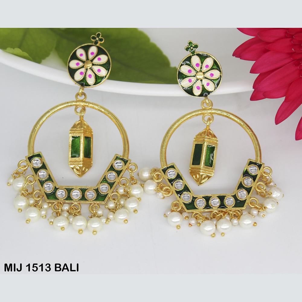 Mahavir Gold Plated Designer Dangler Earrings - MIJ 1513 BALI