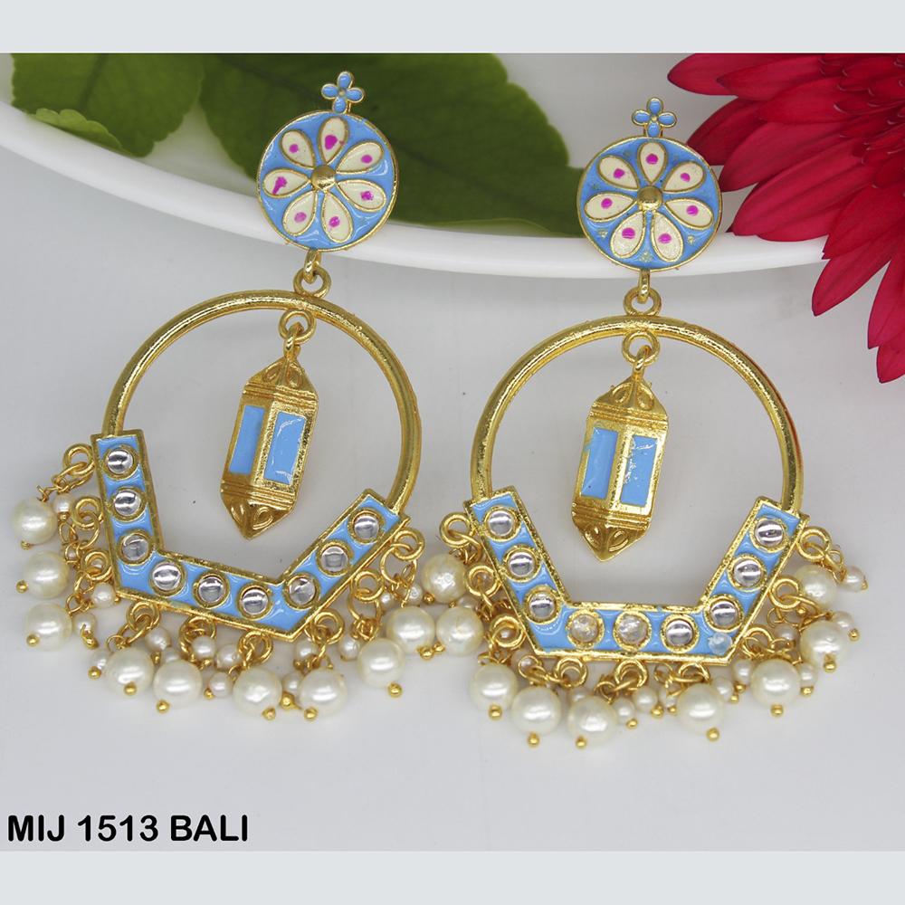 Mahavir Gold Plated Designer Dangler Earrings - MIJ 1513 BALI