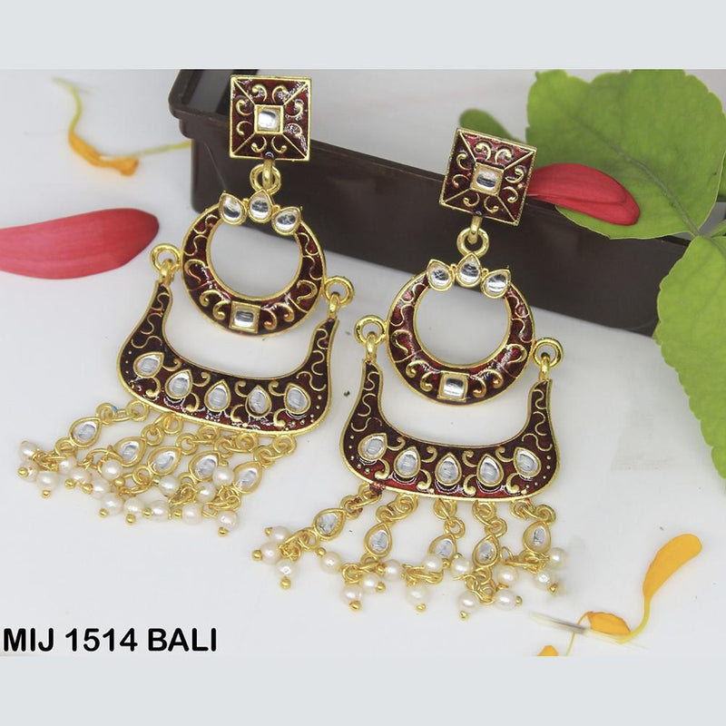 Mahavir Gold Plated Designer Dangler Earrings - MIJ 1514 BALI