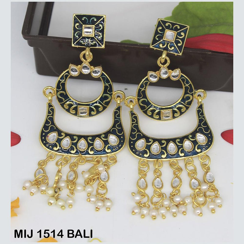 Mahavir Gold Plated Designer Dangler Earrings - MIJ 1514 BALI