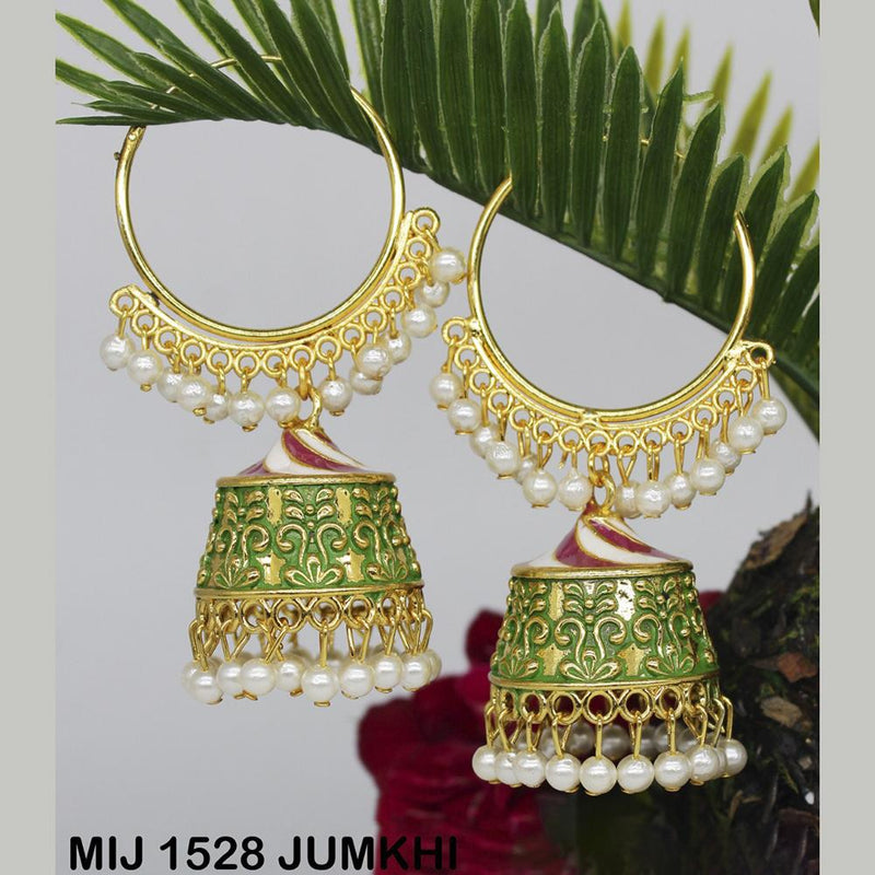 Mahavir Gold Plated Designer Jhumki Earrings - MIJ 1528 JUMKHI