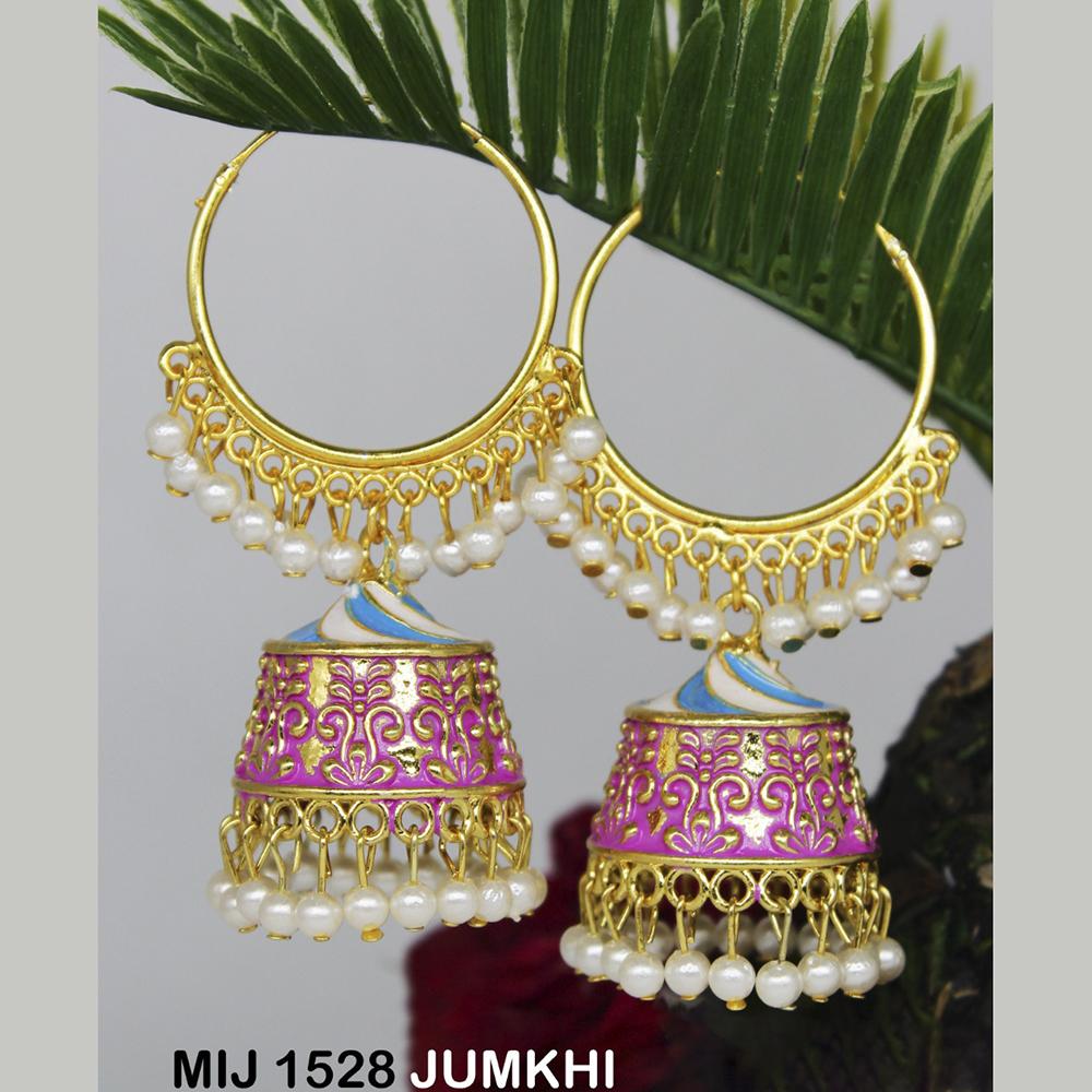 Mahavir Gold Plated Designer Jhumki Earrings - MIJ 1528 JUMKHI