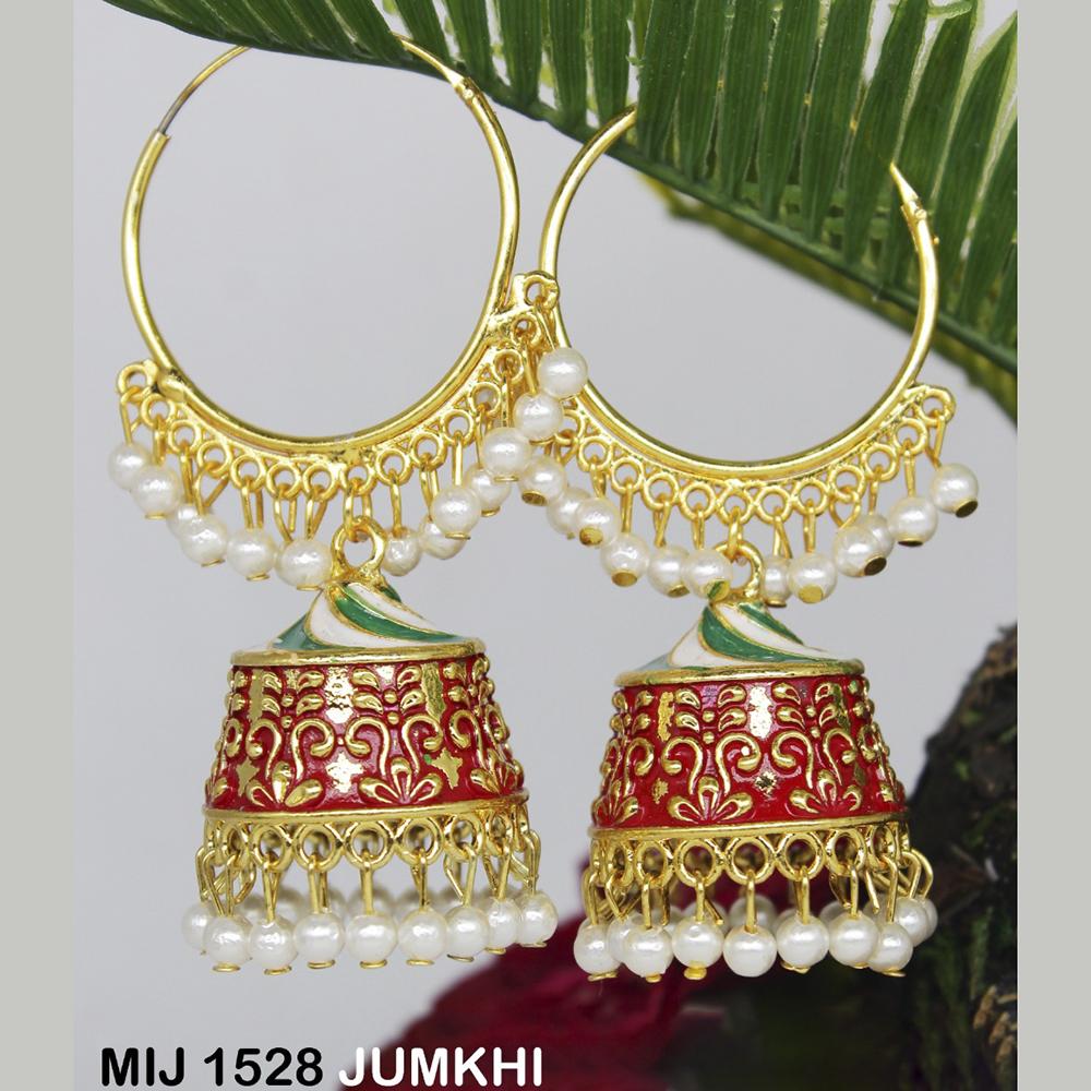 Mahavir Gold Plated Designer Jhumki Earrings - MIJ 1528 JUMKHI