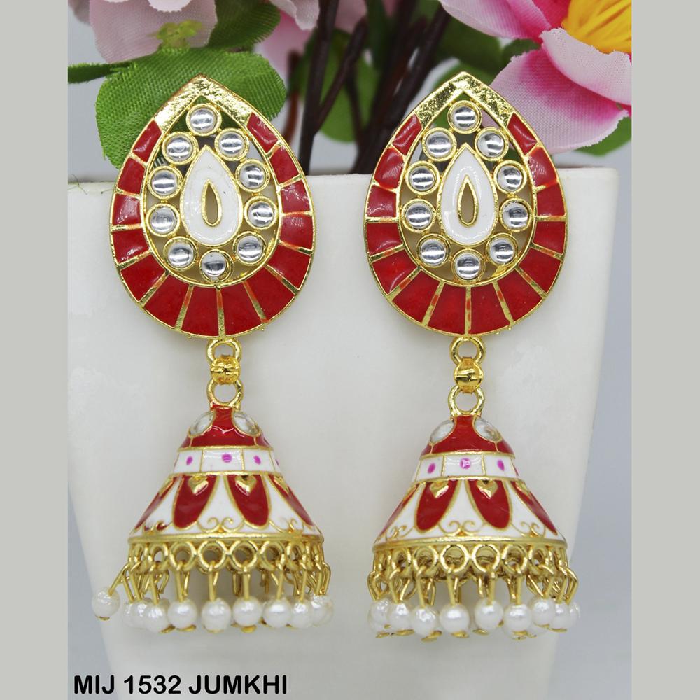 Mahavir Gold Plated Designer Jhumki Earrings - MIJ 1532 JUMKHI