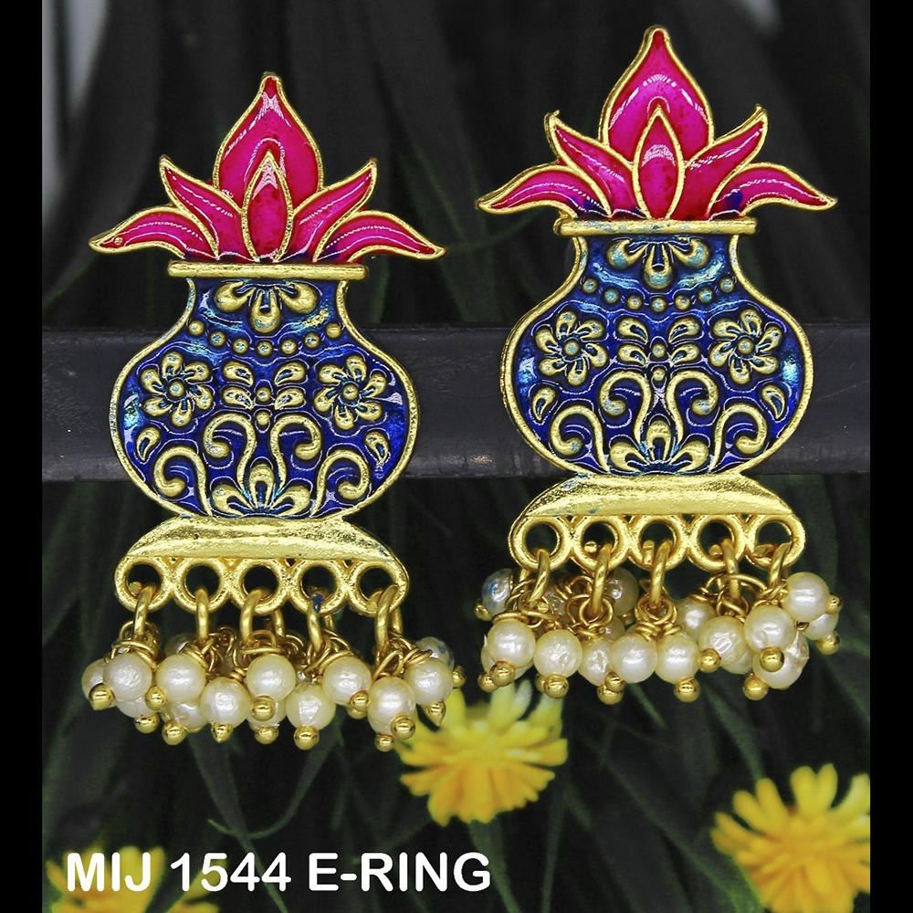 Mahavir Gold Plated Designer Dangler Earrings - MIJ 1544 E-RING