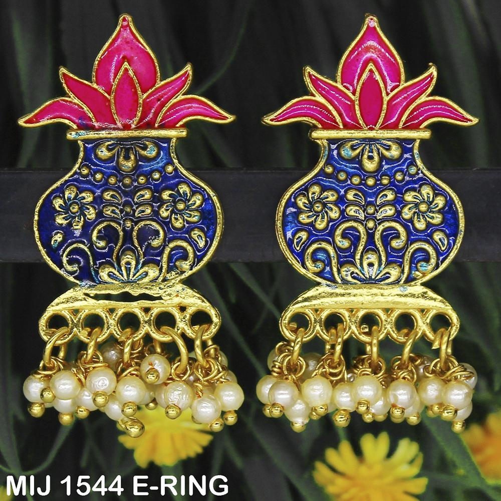 Mahavir Gold Plated Designer Dangler Earrings - MIJ 1544 E-RING