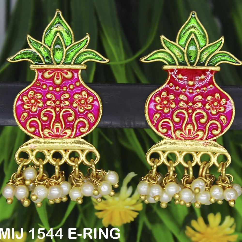 Mahavir Gold Plated Designer Dangler Earrings - MIJ 1544 E-RING