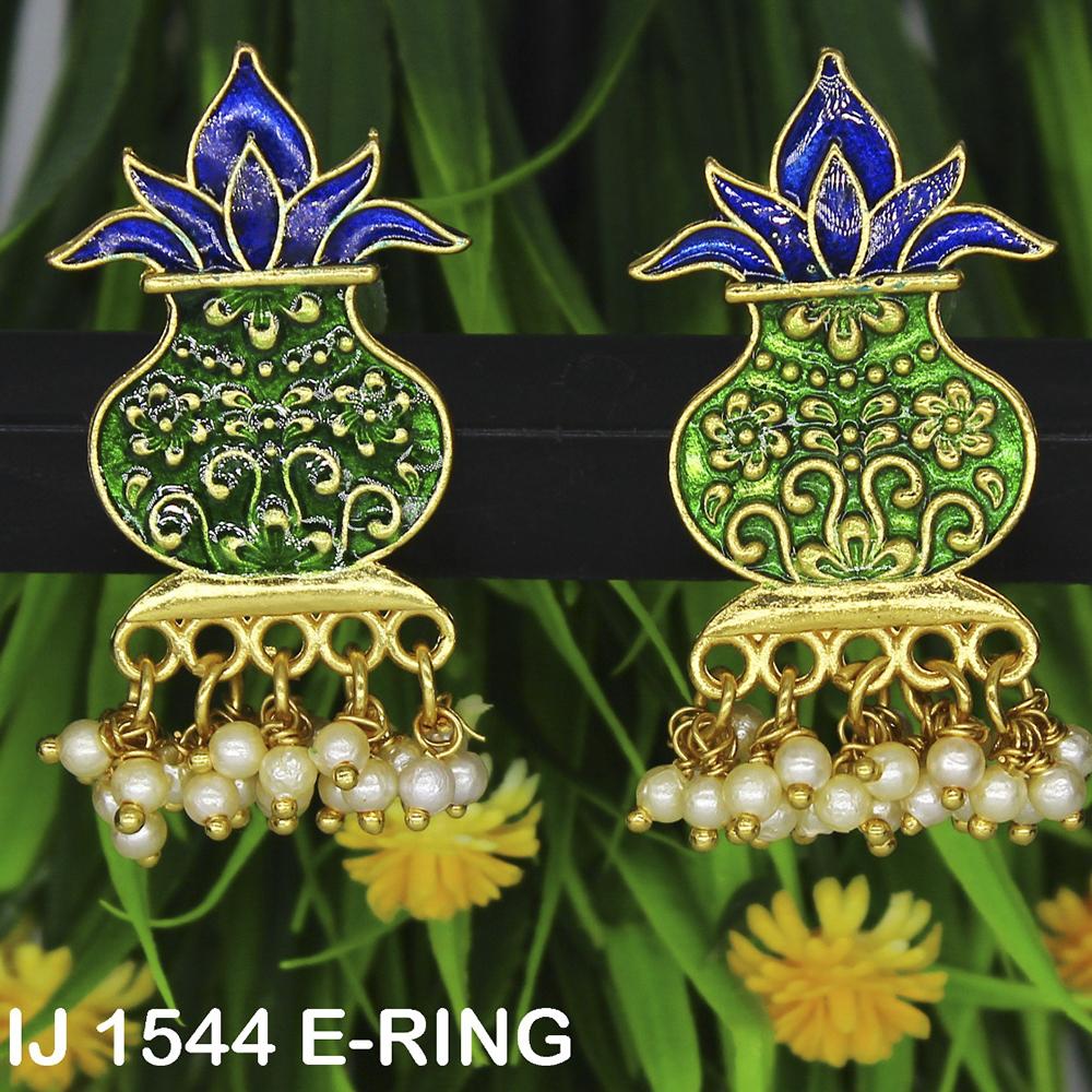 Mahavir Gold Plated Designer Dangler Earrings - MIJ 1544 E-RING